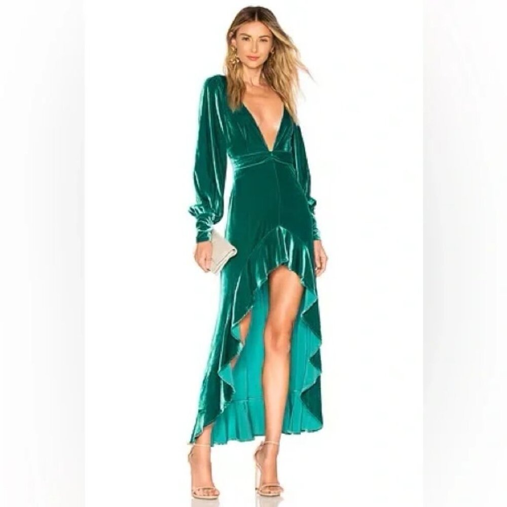 Revolve For Love & Lemons Velvet Viva Maxi Dress L